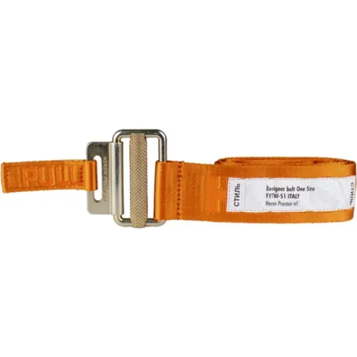 Oranger Polyester Gürtel mit Goldener Schnalle - Heron Preston - Modalova
