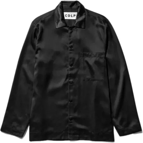 Schwarzes Home Suit Hemd mit Tasche , Herren, Größe: L - Cdlp - Modalova