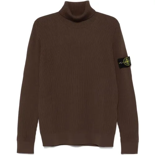 Brauner Rollkragenpullover , Herren, Größe: M - Stone Island - Modalova