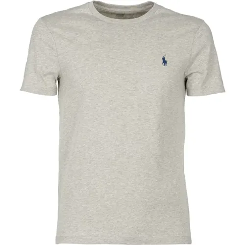 Cotton Logo T-Shirt Marl Grey , male, Sizes: XL, M, L - Polo Ralph Lauren - Modalova