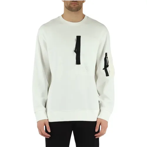 Cotton Blend Crewneck Sweatshirt , male, Sizes: S - Armani Exchange - Modalova
