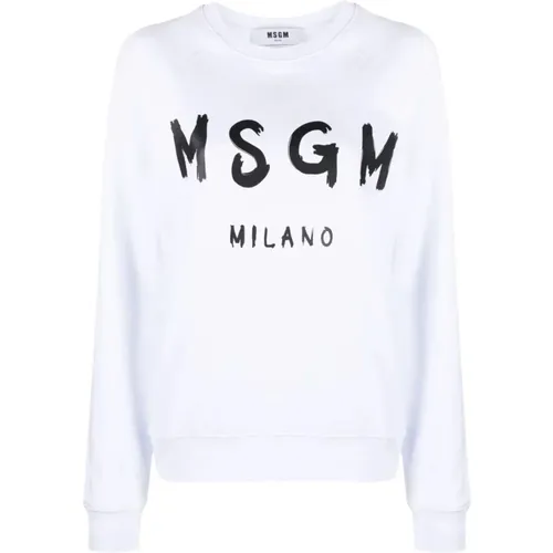 Weiße Sweatshirt Damenmode , Damen, Größe: S - Msgm - Modalova