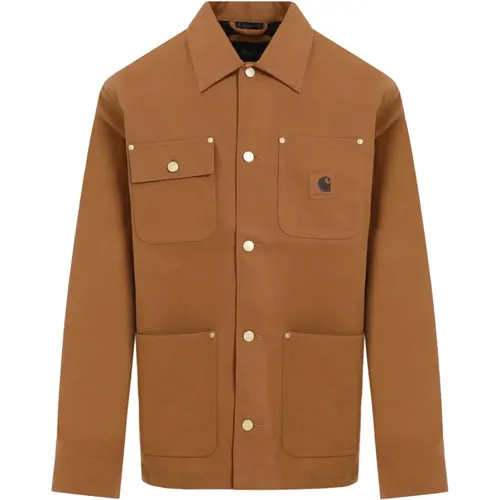 Brauner Wildleder Michigan Mantel , Herren, Größe: M - Carhartt WIP - Modalova