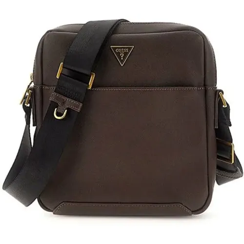 Braune Schultertasche - Modell Torino , Herren, Größe: ONE Size - Guess - Modalova