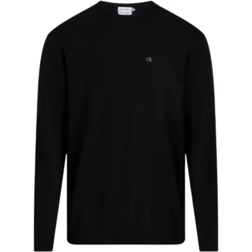 Schwarzer Pullover Moderner Stil , Herren, Größe: XL - Calvin Klein - Modalova