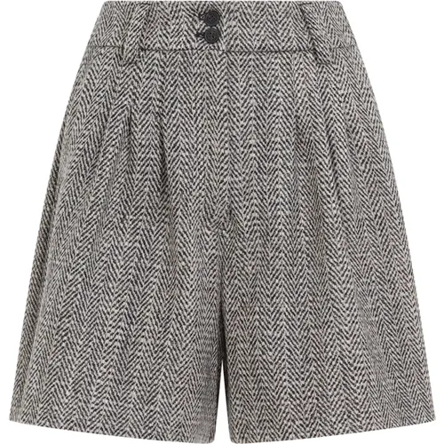 Gefaltete Herringbone Kurze Hose , Damen, Größe: 2XS - Golden Goose - Modalova