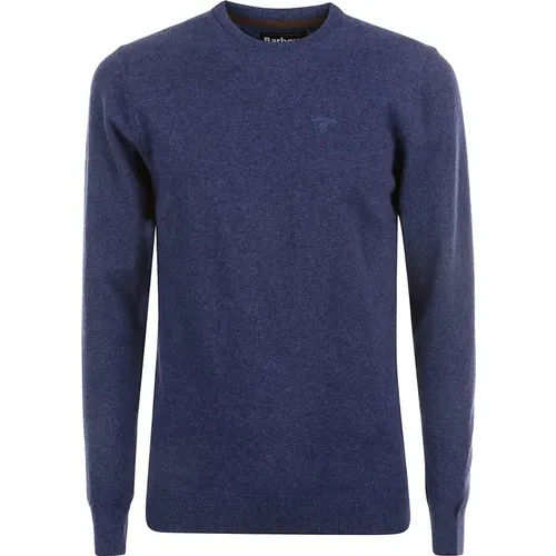 Blaue Pullover - Girocollo Lambwool 1 Filo , Herren, Größe: M - Barbour - Modalova