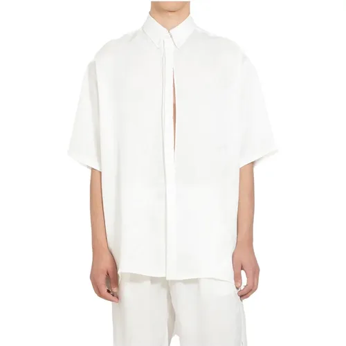 Weißes Buttondown-Shirt mit Seitenschlitzen , Herren, Größe: S - Louis Gabriel Nouchi - Modalova