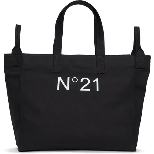Canvas Shopper Tasche mit Kontrast-Logo - N21 - Modalova