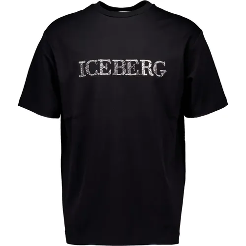 Schwarze T-Shirts , Herren, Größe: S - Iceberg - Modalova