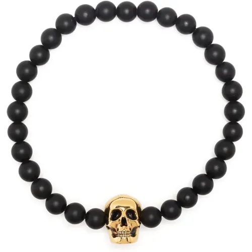 Edgy Skull Charm Bead Chain Armband , Herren, Größe: ONE Size - alexander mcqueen - Modalova
