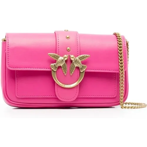 Fuchsia Love Birds Shoulder Bag , female, Sizes: ONE SIZE - pinko - Modalova