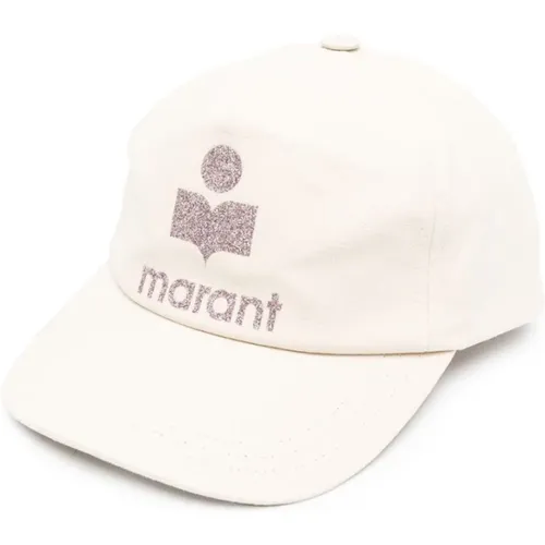 Ecru Logo Baseball Cap 100% Cotton , female, Sizes: 59 CM - Isabel marant - Modalova