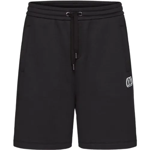 Technische Baumwoll-Bermuda-Shorts mit VLogo-Patch - Valentino Garavani - Modalova