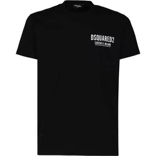 Cotton T-shirt with Logo Print , male, Sizes: S - Dsquared2 - Modalova