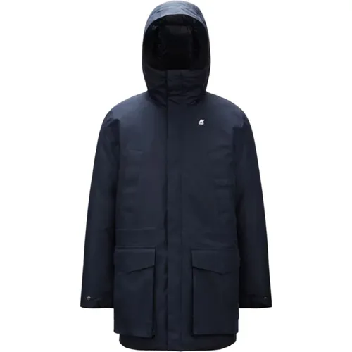 Schwere Blaue Parka , Herren, Größe: 2XL - K-way - Modalova