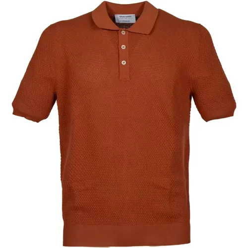 Rust Tennis Polo Shirt , male, Sizes: 2XL, L, XL, 3XL - Gran Sasso - Modalova