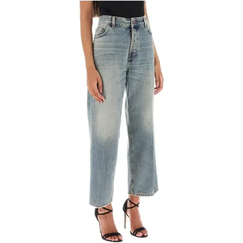 Cropped Jeans mit geradem Bein und Vintage-Waschung,Straight Jeans - Haikure - Modalova
