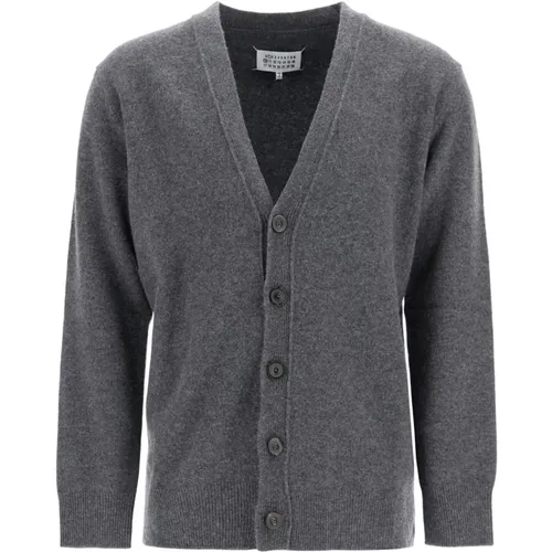 Melange Wool Cardigan Women , male, Sizes: L, M, S - Maison Margiela - Modalova