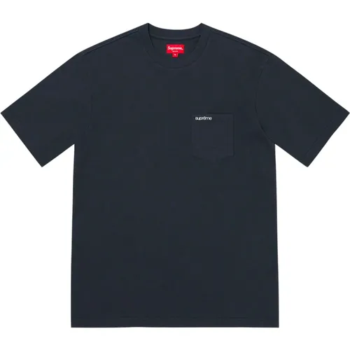 Limited Edition Pocket Tee Navy Ss22 , male, Sizes: S, L - Supreme - Modalova