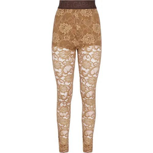 Hose mit hoher Taille und Logo - Dolce & Gabbana - Modalova