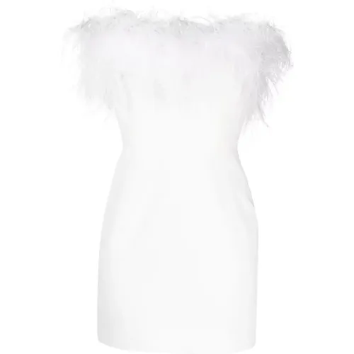 Feather-Trim Mini Dress , female, Sizes: M - The New Arrivals Ilkyaz Ozel - Modalova
