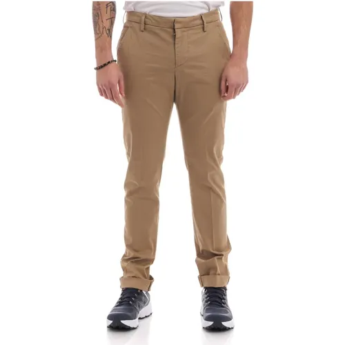 Stretch Cotton Gaubert Trousers , male, Sizes: W34 - Dondup - Modalova