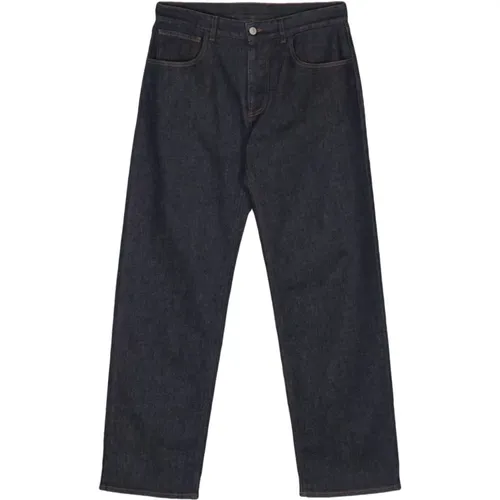 Denim Trousers with Logo Plaque , male, Sizes: W34, W36, W32 - Ferrari - Modalova