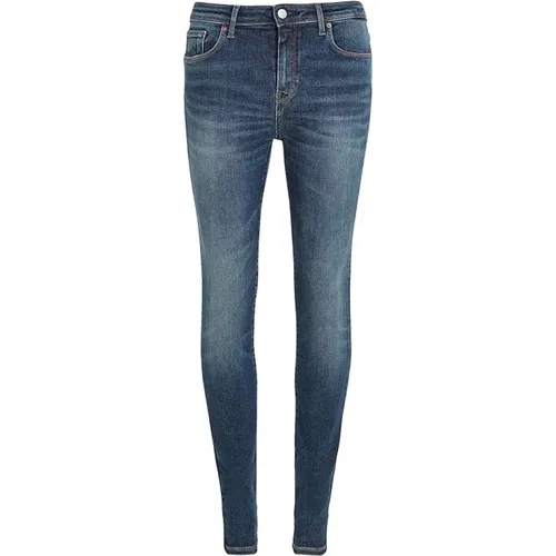 Como Skinny Jeans mit mittelhohem Bund , Damen, Größe: W26 - Tommy Hilfiger - Modalova