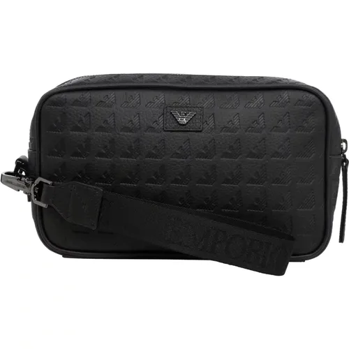 Logo Toiletry Bag with Zip Closure , male, Sizes: ONE SIZE - Emporio Armani - Modalova