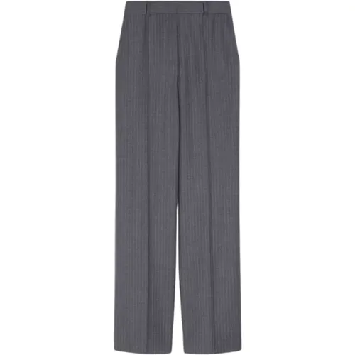 Gerade geschnittene Wollflanellhose , Damen, Größe: S - Max Mara Studio - Modalova