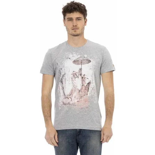 Action Grå Bomuld T-Shirt , male, Sizes: M, L, 2XL - Trussardi - Modalova