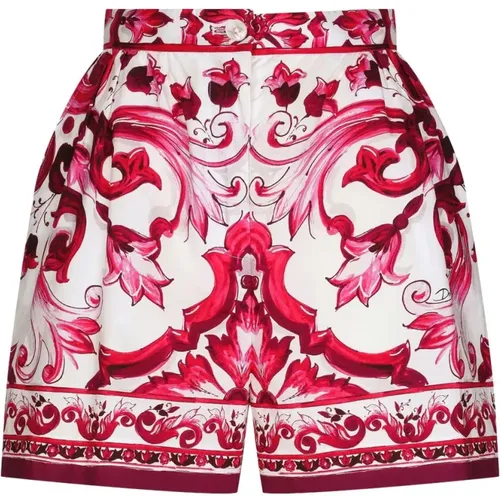 High Waist Fuchsia Shorts , female, Sizes: XS - Dolce & Gabbana - Modalova