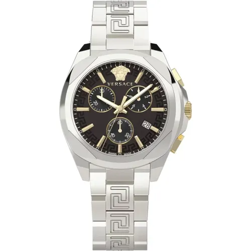 Chrono Lady Stainless Steel Watch , female, Sizes: ONE SIZE - Versace - Modalova