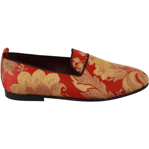 Exquisites Italienisches Handwerk: Brokat-Loafers , Herren, Größe: 40 EU - Dolce & Gabbana - Modalova