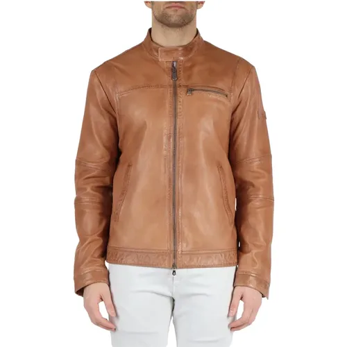 Leather Jacket Saguard PE VEG 09 , male, Sizes: XL, M - Peuterey - Modalova