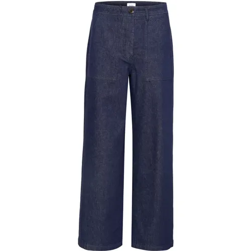 Hochtaillierte Flare Denim Hose - Saint Tropez - Modalova