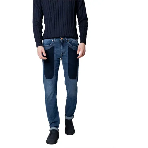 Slim Dunkelblaue Denim Jeans , Herren, Größe: W34 - Jeckerson - Modalova