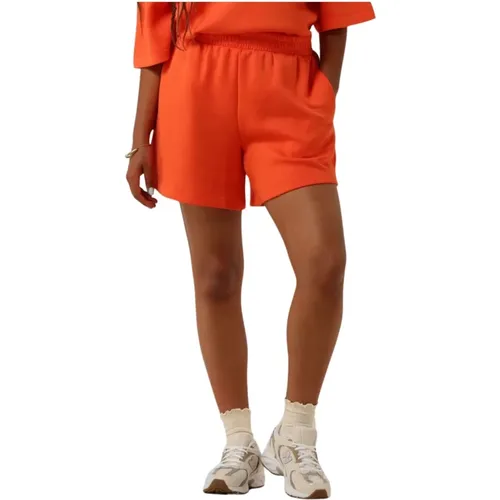 Rote Sweat Shorts für Trendigen Sommer-Look , Damen, Größe: M/L - moss copenhagen - Modalova