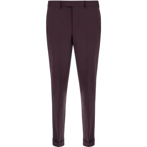 Bordeaux Hose Flat Front Stretto , Herren, Größe: L - PT Torino - Modalova