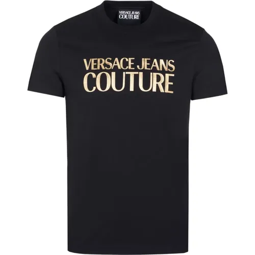 Herren T-Shirt und Polo Schwarz , Herren, Größe: L - Versace - Modalova
