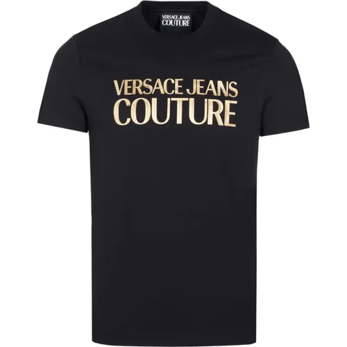 Herren T-Shirt und Polo Schwarz , Herren, Größe: XL - Versace - Modalova