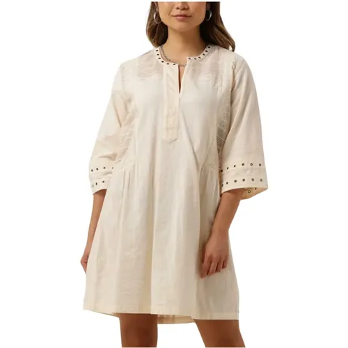 Weiße Mini-Kleid mit Ösen , Damen, Größe: S - Scotch & Soda - Modalova