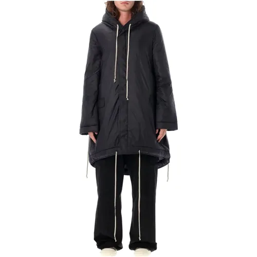 Schwarzer Fishtail Parka Oberbekleidung Aw24 - Rick Owens - Modalova