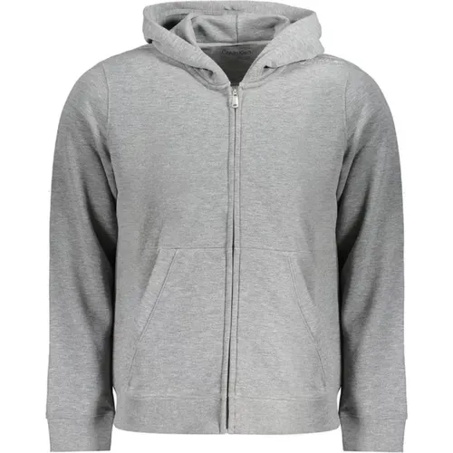 Sportlicher Hoodie mit zentralen Taschen und Reißverschluss , Herren, Größe: L - Calvin Klein - Modalova