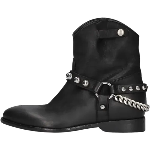 Stylish Biker Boots with Western Accent , female, Sizes: 4 UK, 3 UK, 5 UK - Elena Iachi - Modalova