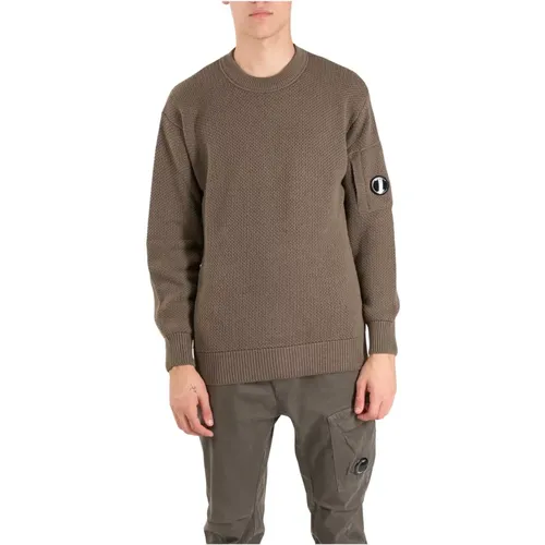 Woll-Lens-Pullover mit Rippdetails , Herren, Größe: XL - C.P. Company - Modalova