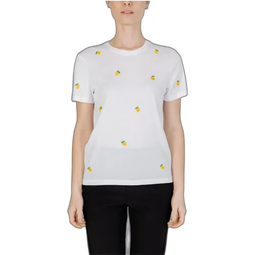 Printed Round Neck T-shirt , female, Sizes: S - Only - Modalova