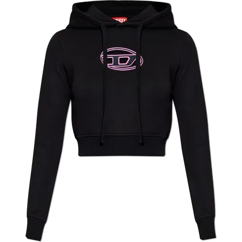 Hoodie mit F-Slimmy-Hood-Od Logo , Damen, Größe: S - Diesel - Modalova