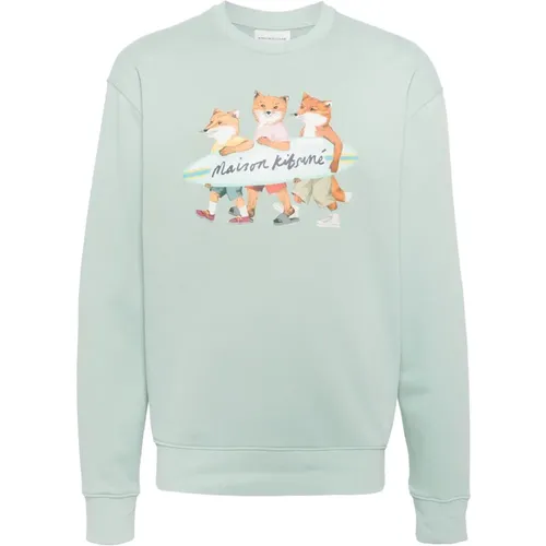 Fox Cotton Sweatshirt , male, Sizes: S, L, XL, M - Maison Kitsuné - Modalova